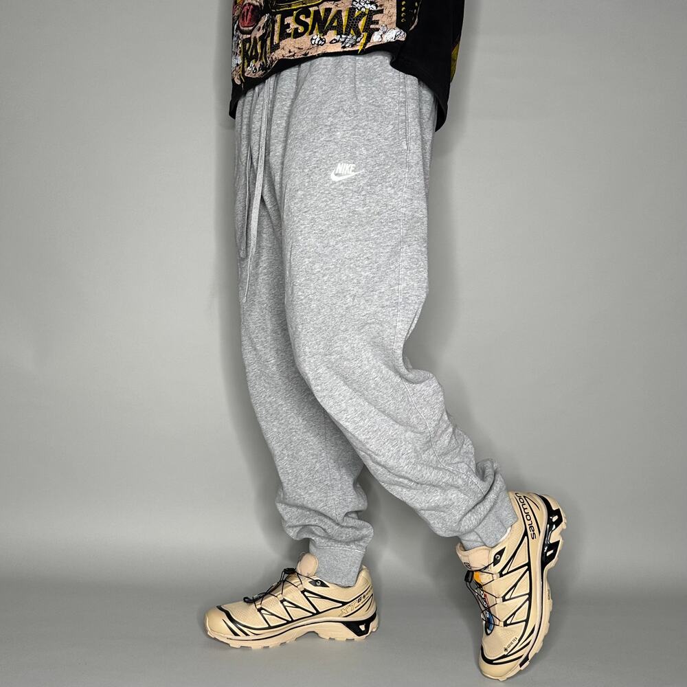 Vintage Y2K Nike Sweatpants Mens 2XL Grey White Swoosh Cotton Joggers